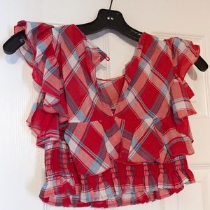 Blue Life Tops - Red white and blue crop top Blue Life Tops - Red white and blue crop top